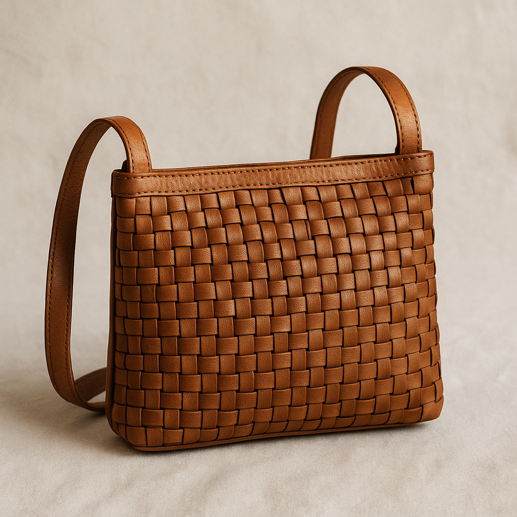 Alba Woven Leather Shoulder Bag