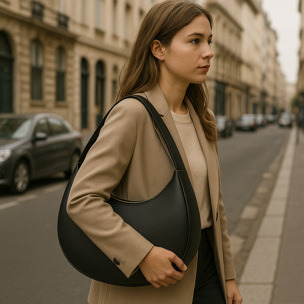 Ivy Crescent Leather Bag